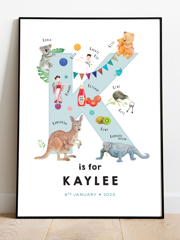 Personalized name print, letter K in English - Adealicia Personalized name print, letter K in English - Adealicia