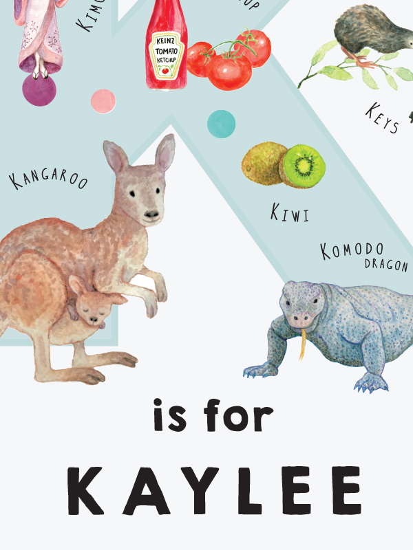 Personalized name print, letter K in English - Adealicia Personalized name print, letter K in English - Adealicia